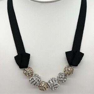 Swarovski Crystal Pin-Up Pave Beaded Ribbon Necklace NWT